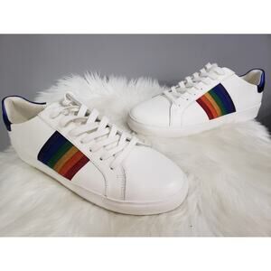 Kurt Geiger Sunset Lennon Embroidered Rainbow Sneaker Pride Shoe SIZE 12 /‎ 45